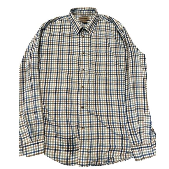 St. John’s Bay Men’s Long Sleeve Button Up Shirt Plaid Cotton Flannel Casual XL - Picture 1 of 4
